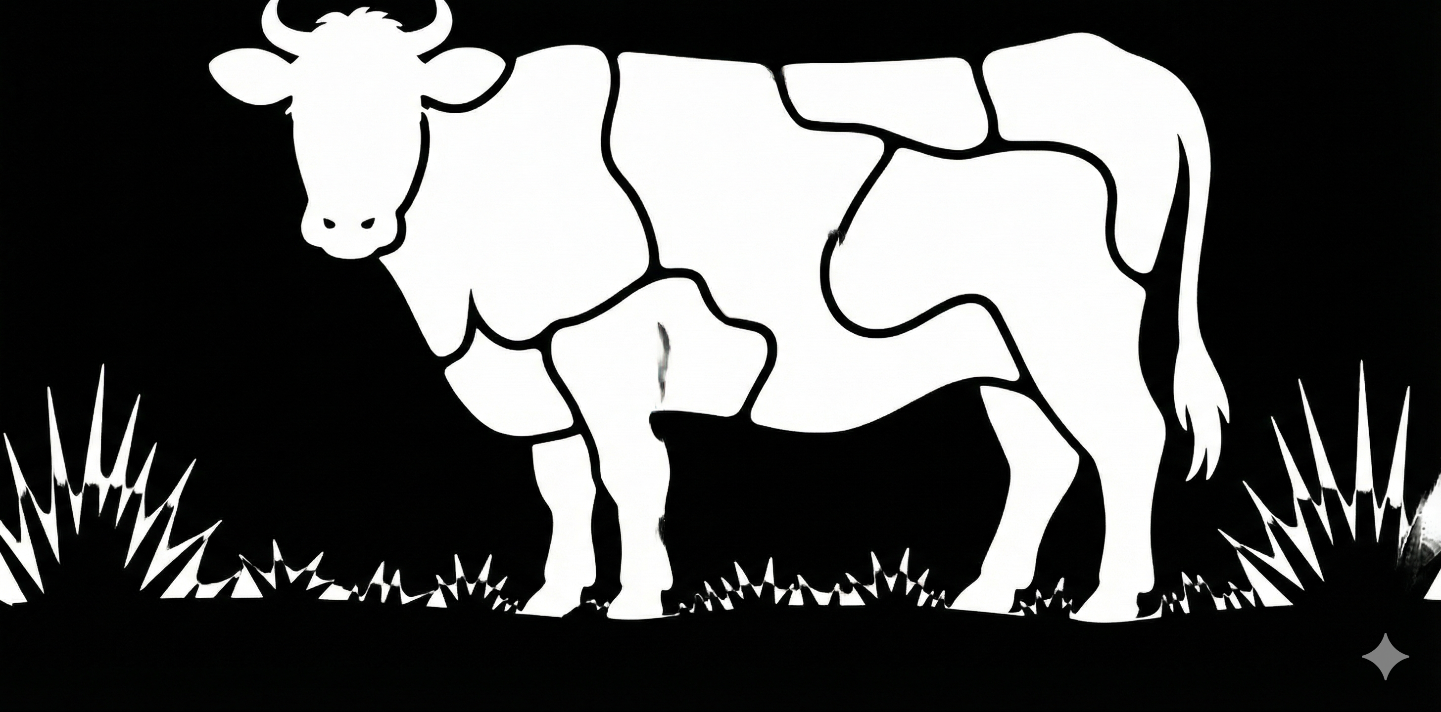 Vaca con divisiones por cortes